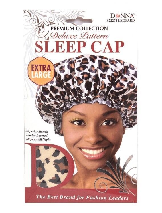 Donna Premium Collection Sleep Cap XL Leopard Bonnet - T&K's Beauty Supply Store