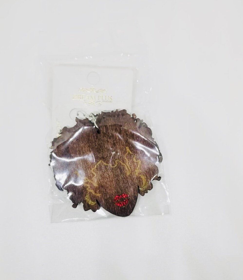 Red Lips Brown Girl Earrings - T&K's Beauty Supply Store