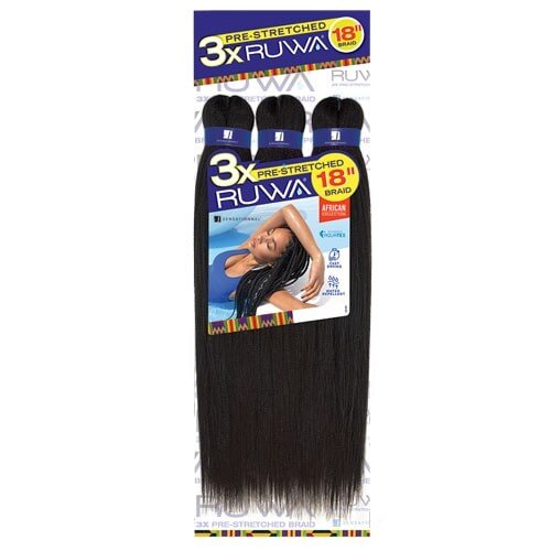 SENSATIONNEL SYNTHETIC 3X RUWA PRE STRETCHED BRAID 18" - T&K's Beauty Supply Store