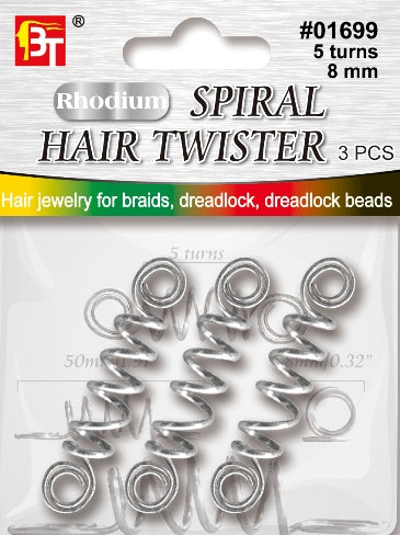 Jewelry Spiral Hair Twister-8 mm - 10 Turns - T&K's Beauty Supply Store