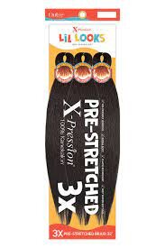 Outre Synthetic Braid 1B - X PRESSION LIL LOOKS 3X PRE STRETCHED BRAID 32 - T&K's Beauty Supply Store