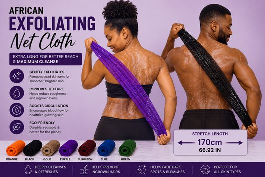 African Exfoliating Bath Sponge - Nylon Net Sponge - African Sponge - Sapo Sponge -  Ghana Sponge - African Net Sponge - Long Length
