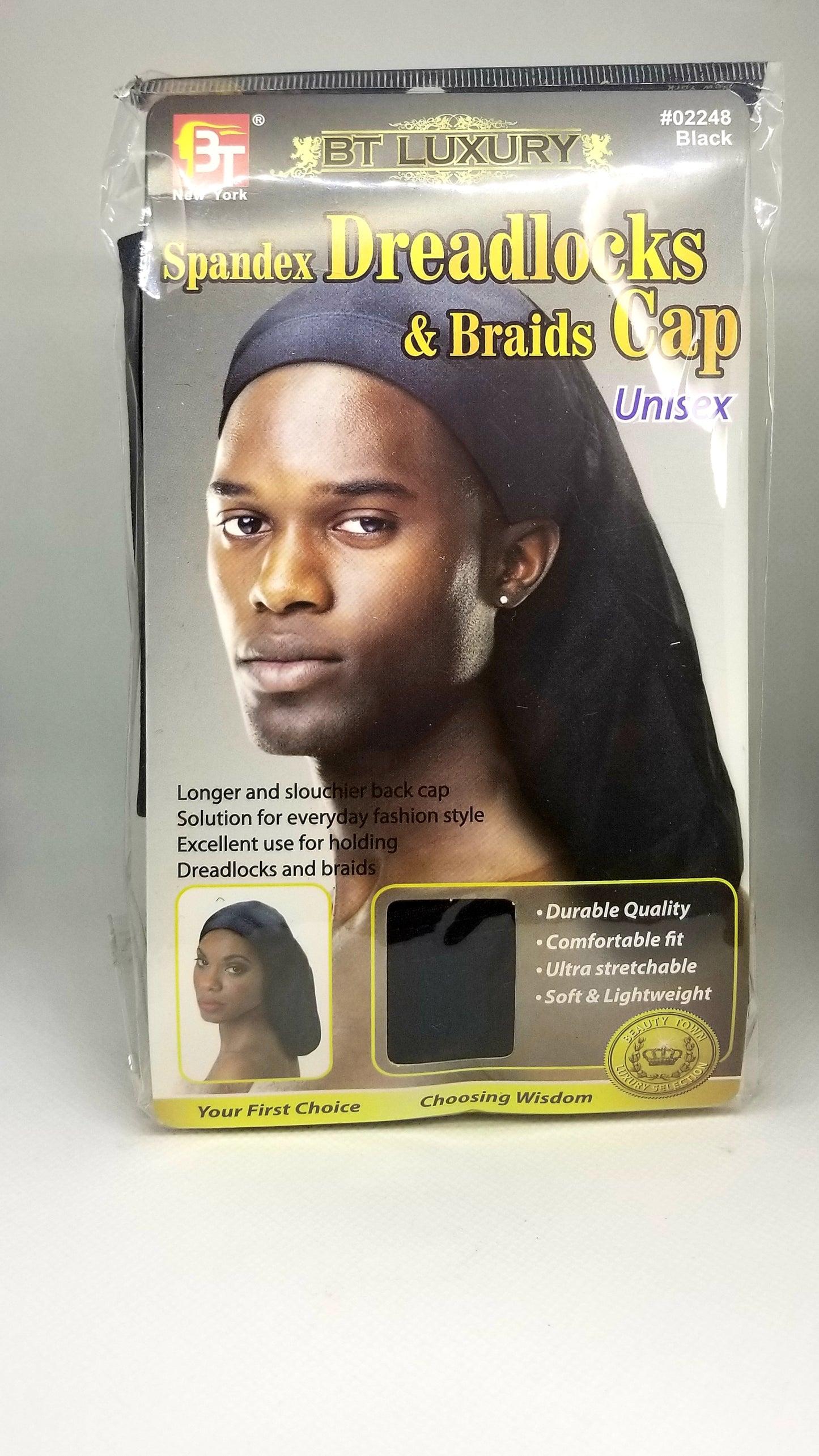 Spandex Stocking Dreadlocks Cap-(20 inch long) Unisex Black