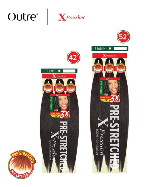 OUTRE SYNTHETIC PRE STRETCHED ULTRA BRAID - XPRESSION 3X 42" - T&K's Beauty Supply Store