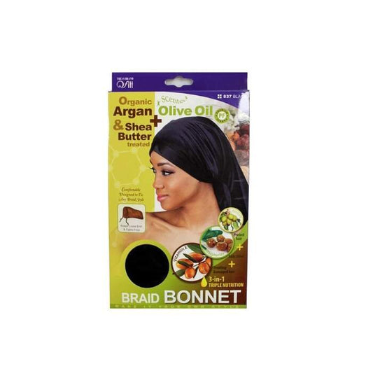 QFITT | Organic Argan & Shea Butter Treated Braid Bonnet - T&K's Beauty Supply Store