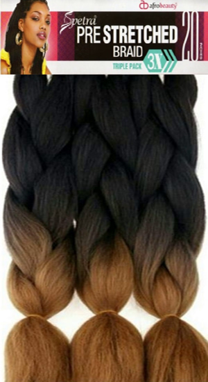 Pre-Stretched 3 Bundles Spetra Braid 20" (Folded) - Total 40" Long - T&K's Beauty Supply Store