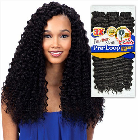 Freetress Braid 3X Pre Loop Crochet Deep Twist 16" Braiding Hair Synthetic - T&K's Beauty Supply Store