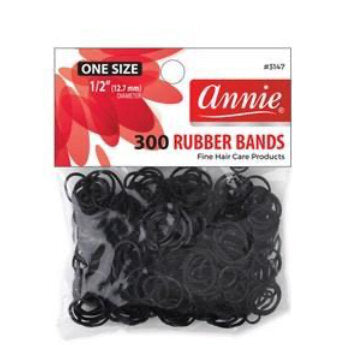 Annie Rubber Bands Black 300 Count - T&K's Beauty Supply Store