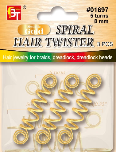 Jewelry Spiral Hair Twister-8 mm - 10 Turns - T&K's Beauty Supply Store